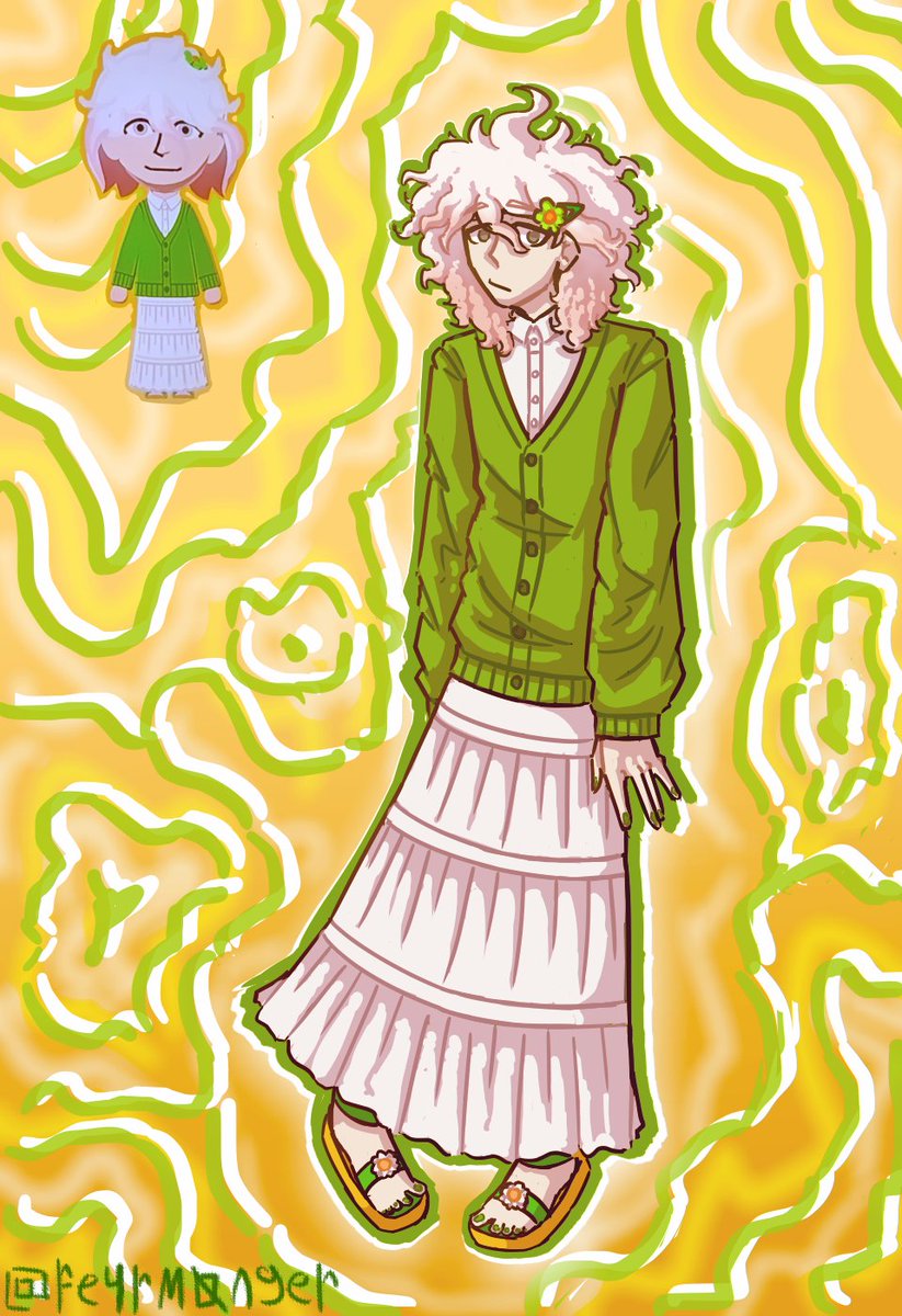 fe4rm0nger's tweet photo. drew nagito in the outfit my mii of him is wearing because i think its cute (˶>⩊<˶) #nagitokomaeda #sdr2 https://t.co/bnYHlZQdnY