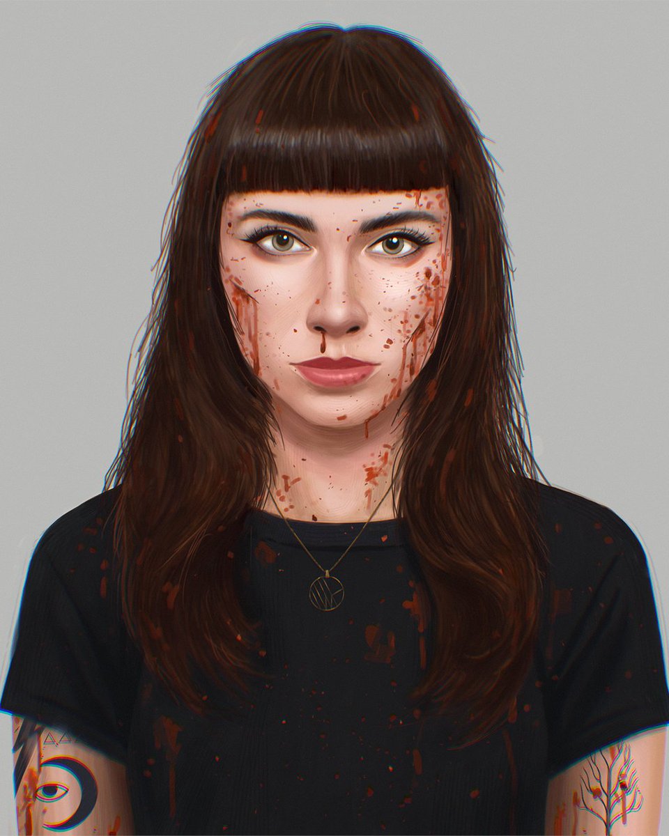 netflix's tweet photo. Face reveal 🔪🩸 Concept art for Ava and Claire from UNHINGED. 

The horror game from Night School Studio is now on Netflix! https://t.co/TTSbHSi2A9