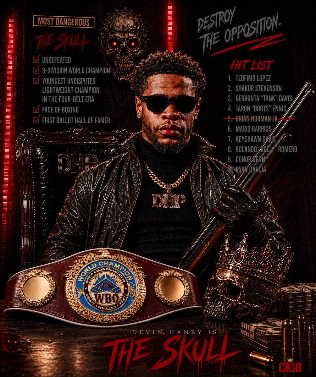 CKIBP4P's tweet photo. Scarface-inspired concept.

One of my favorite movies reimagined through boxing.

The Skull. 👑💀
@Realdevinhaney #boxing https://t.co/c7JnT252f4