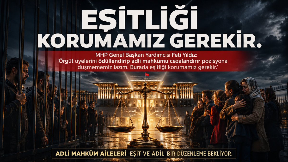 blackritim's tweet photo. MHP Genel Başkan Yardımcısı Feti Yıldız: 

“(YASAL DÜZENLEMELER) Bunu yaparken de örgüt üyelerini ödüllendirip adli mahkumu da cezalandırırı pozisyona düşmememiz lazım burada eşitliği korumamız gerekir.”
@YildizFeti @Avkthalilozturk @erkanakcay45 @KarakayaMevlut 
@yclblt06 https://t.co/pSuvk0w3yz