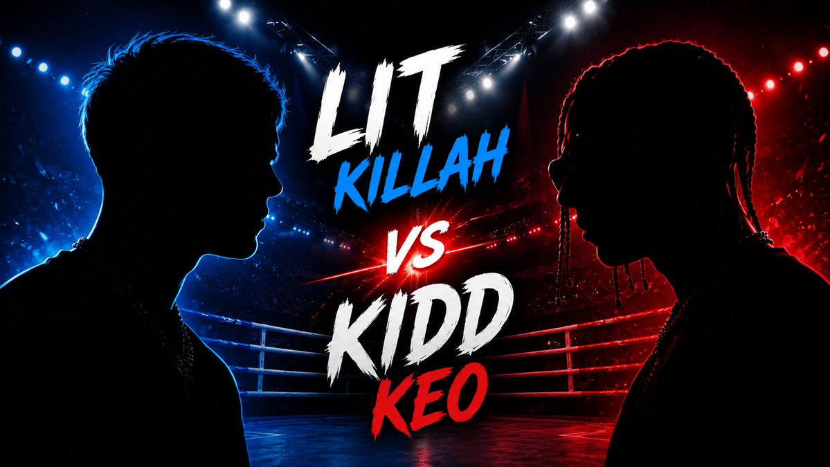 Rabem_Es's tweet photo. Kidd Keo (65,7kg) vs Lit Killah (71,4kg) 🥊 el primer duelo de dos artistas de rap sobre un ring, esta noche en #LaVeladaDelAñoVI

¿Quién se lleva el combate? https://t.co/nkfxhuqcM3