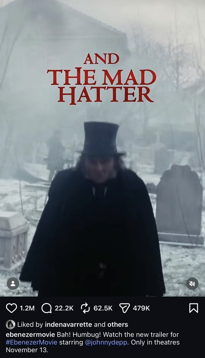 CareyCareyyaya's tweet photo. Inde Navarette has now liked Johnny Depp’s most recent Ebenezer movie trailer Instagram post. Big day for her, she’s such a fan! She’s also a big supporter of him abusing Amber Heard and made sure to like his verdict post against her! https://t.co/9xetm9iLGN