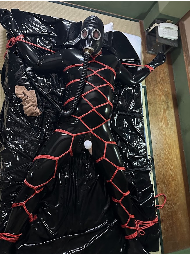 rubber_gay's tweet photo. 縄でエロく拘束してもらいました🥰 https://t.co/gjoehUtZvy