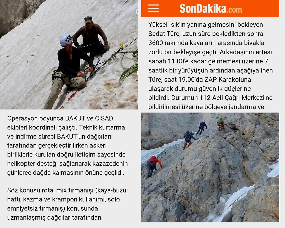 bakutdernegi's tweet photo. Hakkari Sipa Durik Dağı'nda yürütülen arama kurtarma operasyonuna ilişkin basına yansıyan haberleri bilgilerinize sunuyoruz.
#BAKUT https://t.co/awlL0OVu0j