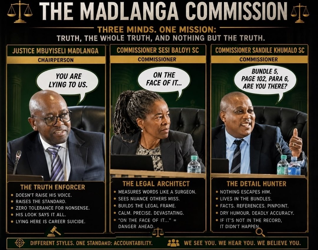 MzwaneleManyi's tweet photo. The Madlanga Commissioners in a nutshell. https://t.co/BNfMWNuQzf