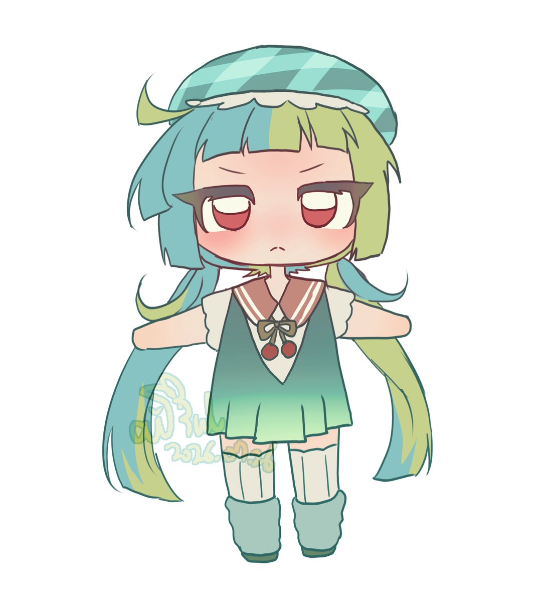 leddpa_0203's tweet photo. #illustration #oc #イラスト
크림소다에 체리 올린거 보고 짠 캐릭터 디자인🩵💚🍒 https://t.co/ea6rerNoy3