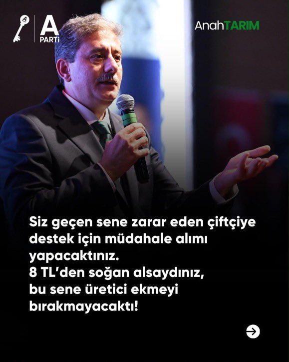 aplusmedya's tweet photo. Anahtar Parti Genel Başkan Yardımcısı Hasan Hüseyin Demiröz, soğan üreticilerinin yaşadığı mağduriyeti ve ithalat kararlarını sert bir dille eleştirdi:

​💬 "Geçen sene 4 TL olan soğan tarlada kaldı, 400 bin ton soğan çöpe döküldü. Bu yıl üreticinin yarısı ekim yapmayınca yazlık soğan tarlada 35-40 TL'ye çıktı. Hükümet ise çareyi ithalat vergisini %52'den %5'e düşürmekte buldu."

​💬 "Müdahale alımı Mısır veya İran çiftçisinden değil, Türk çiftçisinden yapılır. Siz yanlış anladınız galiba!"