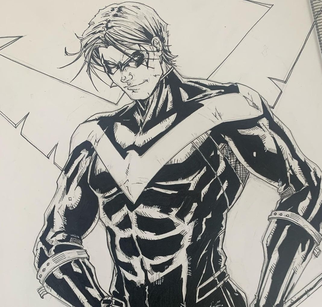 nightwingriah's tweet photo. Nightwing by Travis Mercer https://t.co/90SZYigtMx