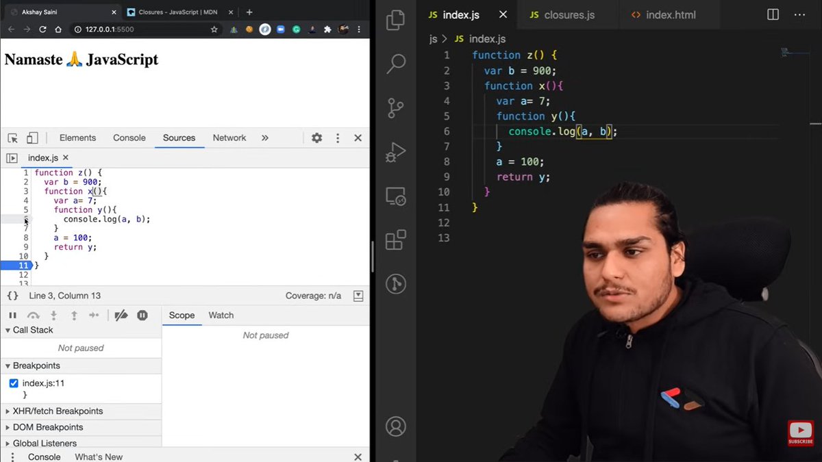 x_riverie's tweet photo. #LSPPDay52
Briefly reviewed JavaScript block scope, covering let, const, variable shadowing, and the (TDZ).Focused on closures, practicing use cases like data privacy,factories, memoization,event handlers, and module patterns.
#60DaysofLearning #LearningwithLeapfrog
@lftechnology https://t.co/pNWOllUtwq