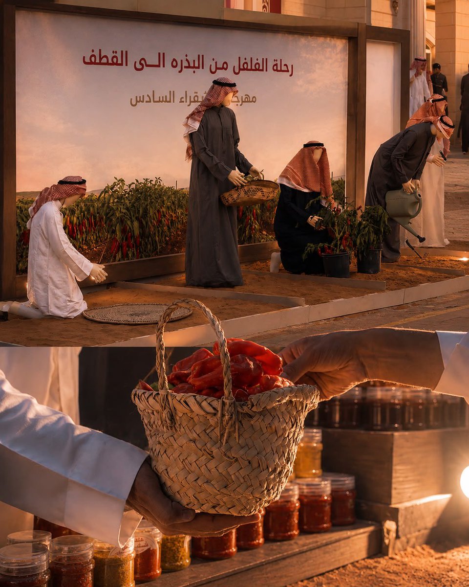 ShaqraPepperFst's tweet photo. من البذرة إلى القطف… رحلةٌ تحكي قصة فلفل شقراء، وتجسد مراحل زراعته بعناية حتى يصل إلى الحصاد🌶️🌱

عيشوا تفاصيل رحلة الفلفل ضمن فعاليات مهرجان فلفل شقراء السادس

#مهرجان_فلفل_شقراء_السادس
#محافظة_شقراء https://t.co/dPiVO9W3VZ