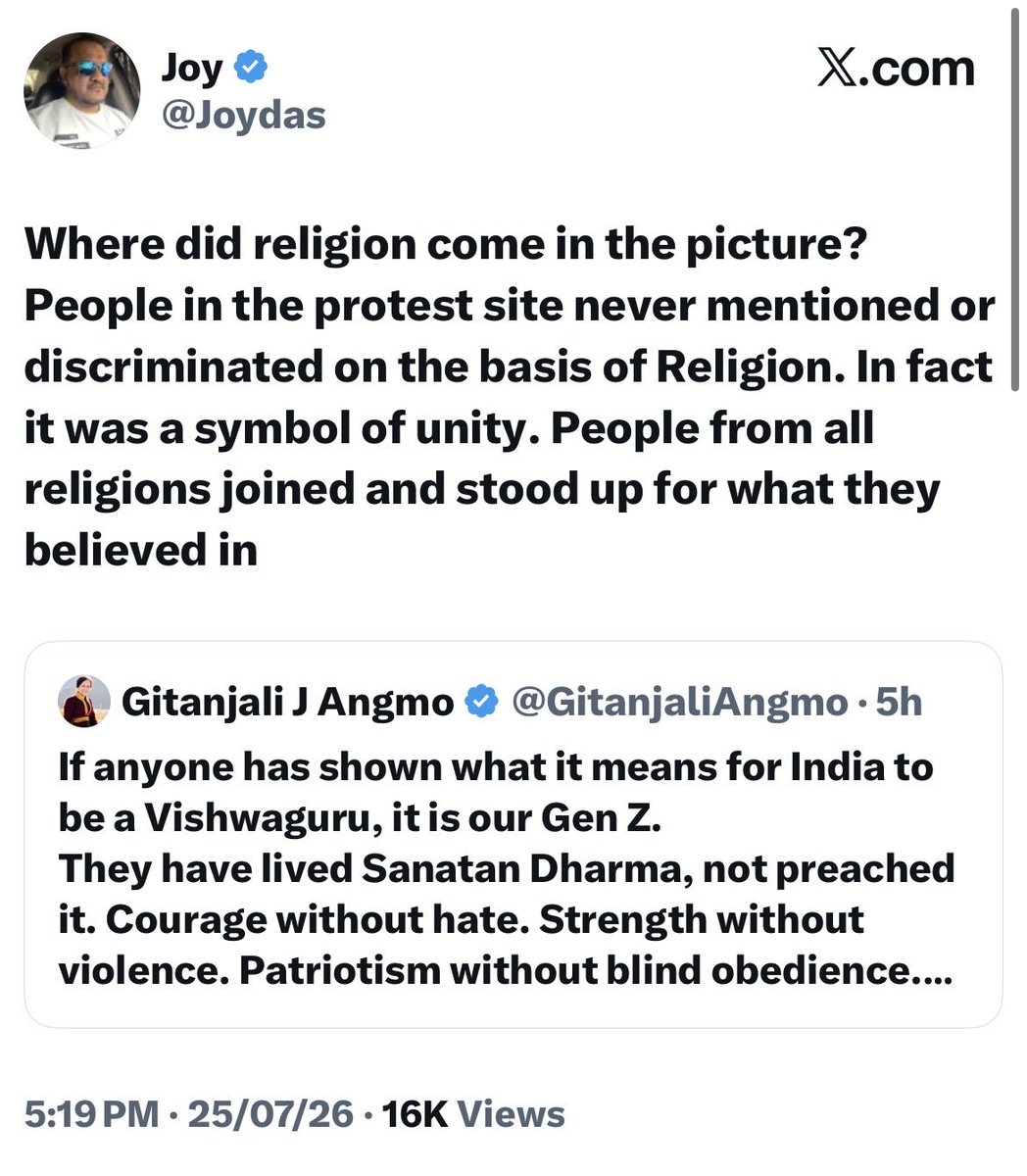 VijayGajeraO's tweet photo. The moment she used the word Sanatani, pseudo-liberals started to attack her.

I didn't find their attack against the ‘Bas Naam Rahe Gala Ka’ song! https://t.co/PJLcd2HnLE