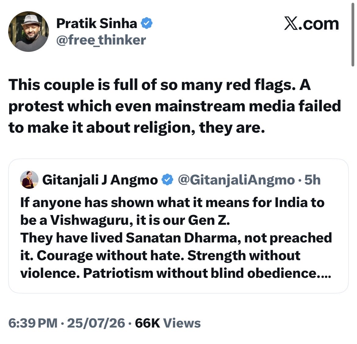 VijayGajeraO's tweet photo. The moment she used the word Sanatani, pseudo-liberals started to attack her.

I didn't find their attack against the ‘Bas Naam Rahe Gala Ka’ song! https://t.co/PJLcd2HnLE