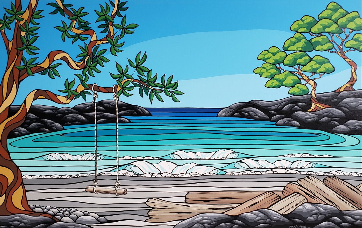 MMorrillArt's tweet photo. Secluded Cove 
30x48 acrylic on canvas 
Available at James Rottman Fine Art in Toronto, Ontario https://t.co/9U0t7lYDKv