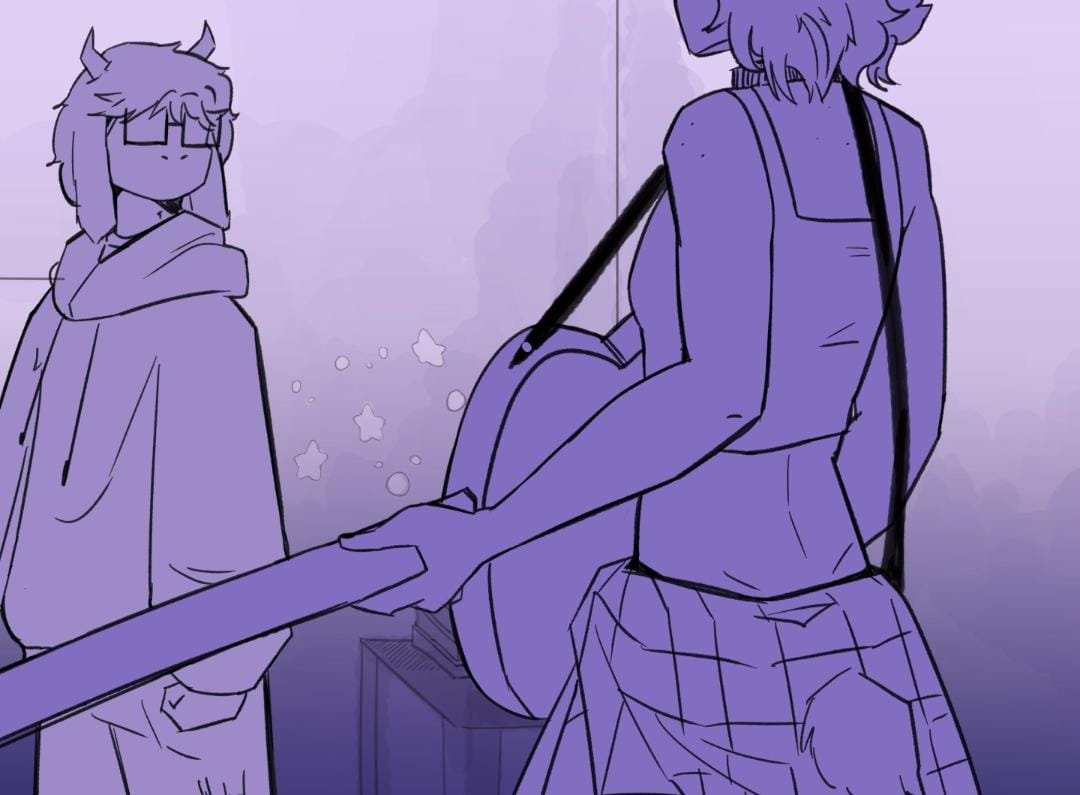 MigLings024's tweet photo. Painting the last frames
Maybe we can finish it tomorrow!
#deltarune #animatic #deltarunefanart #dessriel https://t.co/JhN3FR0awm