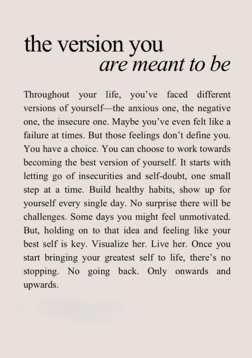 Book_therapy223's tweet photo. You can always choose to become your best version. https://t.co/PfGUOkI6Dn