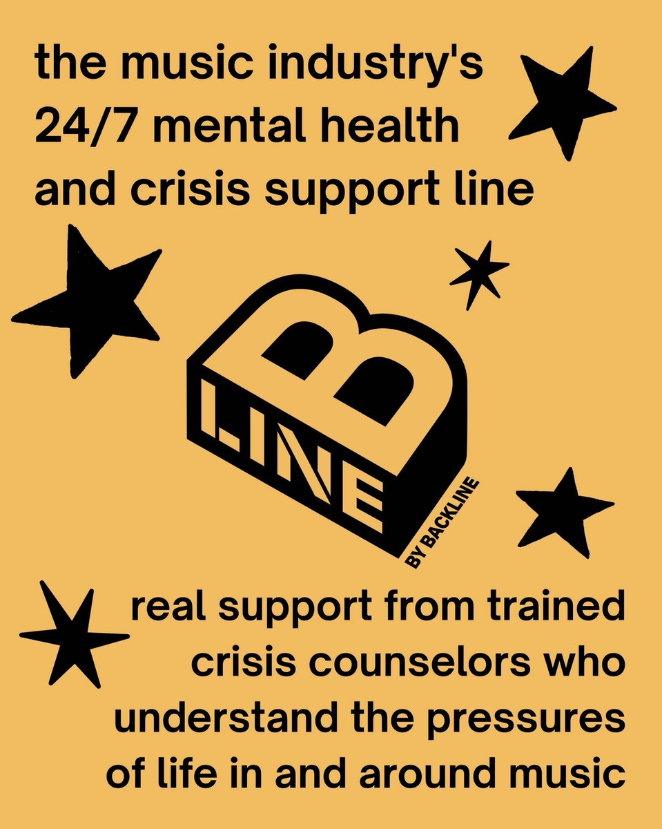 SBKgives's tweet photo. Just months after launch, @Backline_care's B-LINE is already showing how vital accessible mental health support is for the music industry.

SBK proudly supports programs like B-LINE, providing 24/7 support for music professionals and their families.
📞 855-BLINE99
💬 Text 254-639 https://t.co/23YHOnaXMg