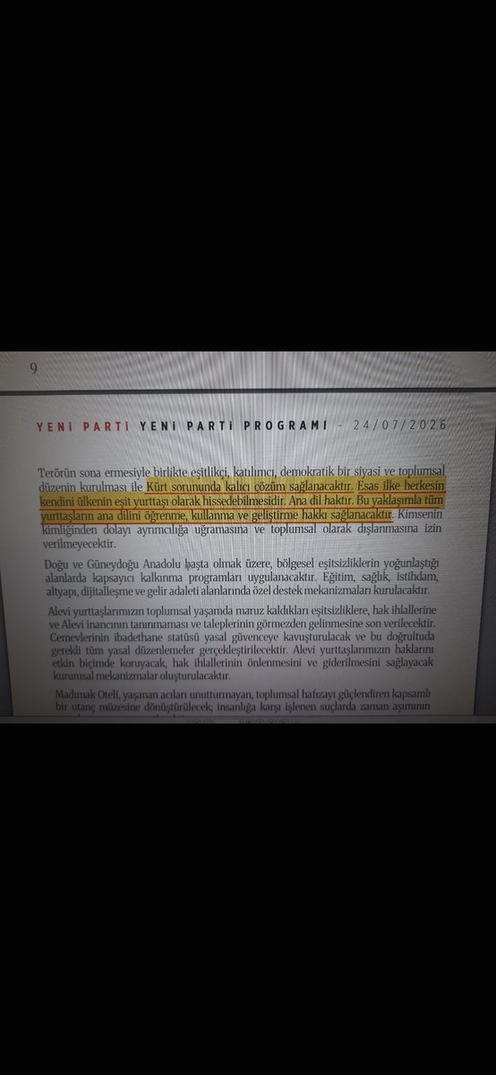 Vatan761's tweet photo. 🔴⭐️🌙 #ÖzgürÖzelin Parti programi :
#kürt sorunu ve #Yerel yönetimler üstü kapali #özerklite eklemis.
🔴 Bu yeni pari 50 kez #Secime girse Alacagi oy : % % de 18 yada 20 https://t.co/zwNEr4ouvc