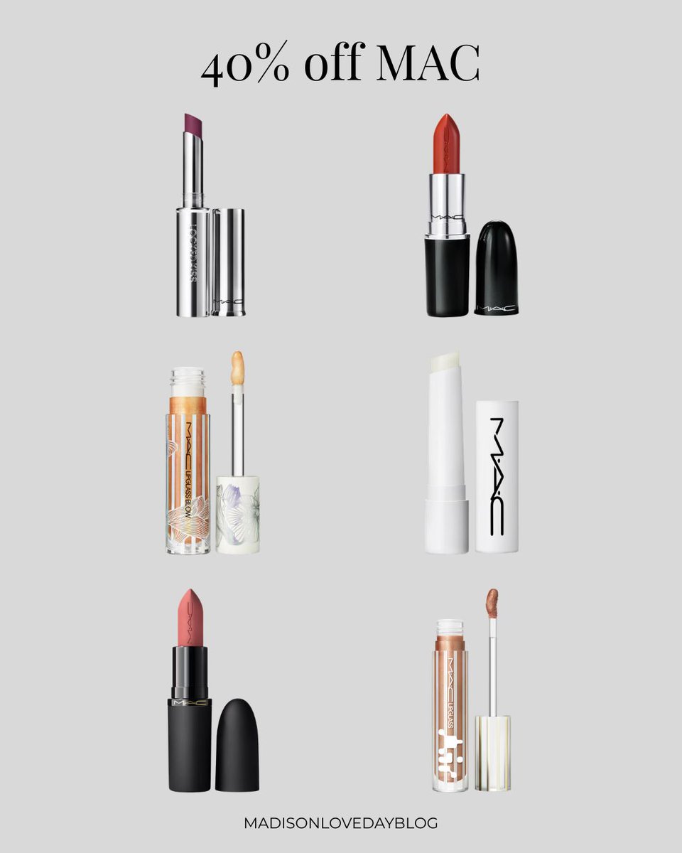 mlovedayblog's tweet photo. 40% off select lip products at MAC
https://t.co/JlTljfA8dB
#maccosmetics #ClubMAC #makeup #makeupfinds https://t.co/FVMfte2hr9