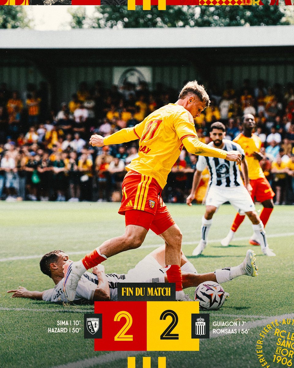 supplensois's tweet photo. #France 🇫🇷 #Ligue1 #RCLens #Amical #RCLRCSC
Pour leur deuxième match de préparation, marqué par les retrouvailles avec leur public, les Lensois ont fait match nul contre Charleroi (2-2, Sima, Hazard). https://t.co/vT16c7K1nj