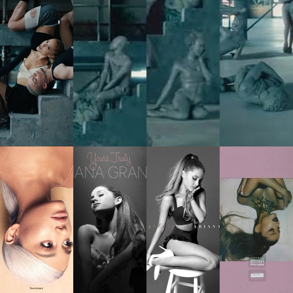 acervoarii's tweet photo. e quando a ariana homenageou seus álbuns no clipe de ‘yes, and?’ https://t.co/Bavkr624Tu