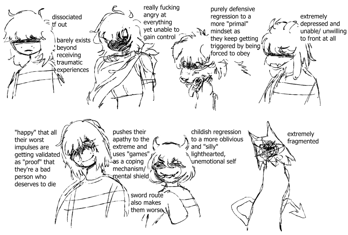 bakedbananners1's tweet photo. oomf was asking me how they'd act during weird route and so like basically everything is worse in every way #deltarune https://t.co/sKoLOmN8IE