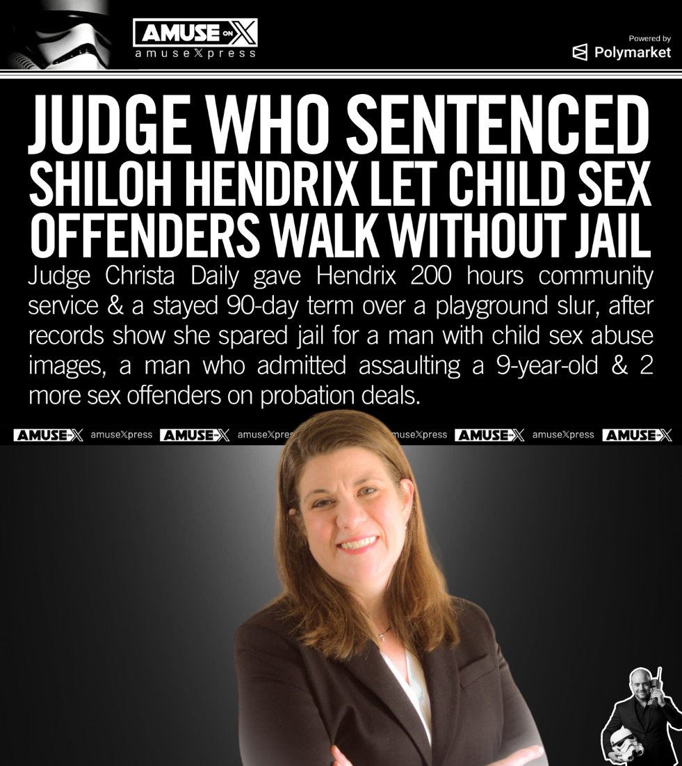 amuse's tweet photo. SOMALI JUSTICE? The Minnesota judge who sentenced Shiloh Hendrix for using racial slurs against a Somali man who was following and filming her and her daughter at the playground received a longer jail sentence and stiffer penalties than multiple child sex offenders appearing before Judge Christa Daily.