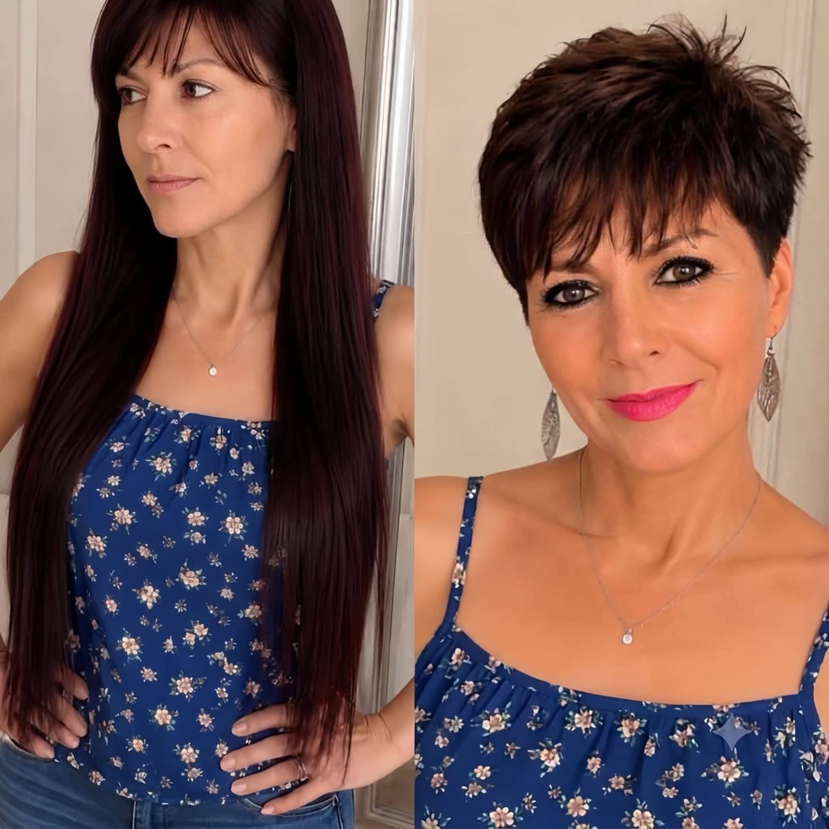 anfal00_5's tweet photo. Do you think this new look suits me? this is the first time I've had  short hair
And does this haircut make me look younger?
I'm 50 years old 🩵 https://t.co/PGcTQLbcYm