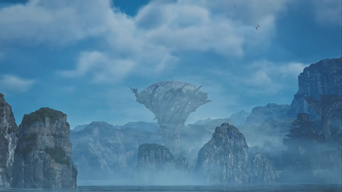 son_lingzing's tweet photo. this is the megastructure hidden in the corner of the mega lake that causes the storms in the Scarlet Forest....

It would be amazing if we could enter these megastructures in the DLC and fight some monster...

(even more so with the arrival of the elder dragons) https://t.co/0gDoe9tb8r