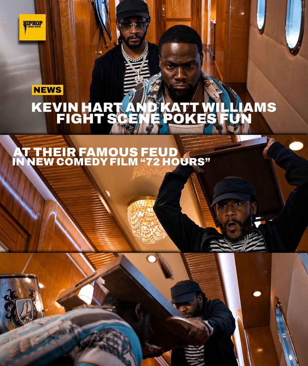 hiphopcnation's tweet photo. Kevin Hart &amp; Katt Williams poke fun at their real-life tension in the new Netflix comedy film “72 Hours” by crashing out, physical fight scene that parodies their long-running public feud. 😆 

“Do you just Will Smith me!” https://t.co/EcQamiePQu