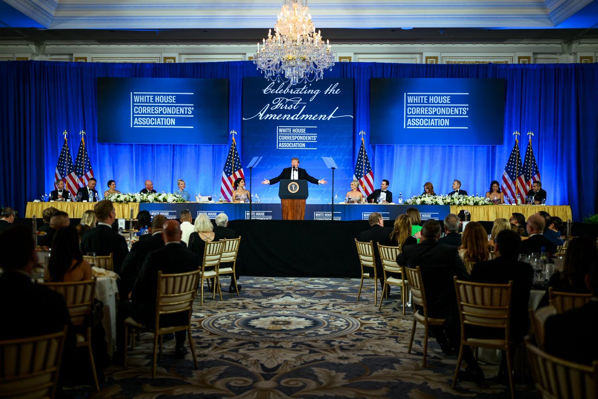 WhiteHouse's tweet photo. The place with the largest group of people suffering from Trump Derangement Syndrome ever. 

President Donald J. Trump at the White House Correspondents’ Dinner.​​​​​​​​​​​​​​​​​​​​​​​​​​​​​​​​​​​​​​​​​​​​​​​​​​ 🇺🇸 https://t.co/eTey8kvZFn