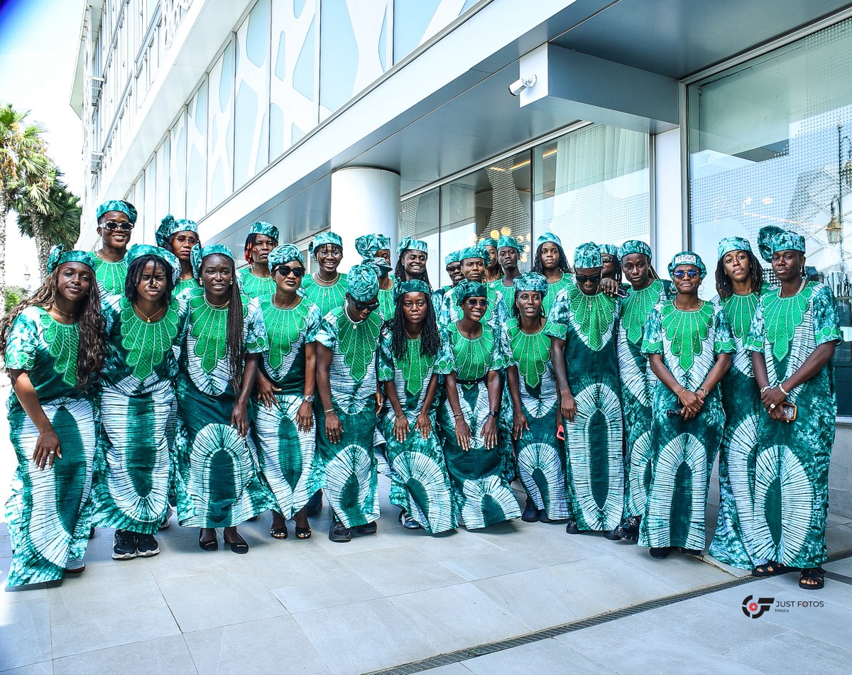 Justinaaniefiok's tweet photo. More than a team a symbol of culture and pride. The Super Falcons arrive in Rabat, looking elegant in Adire.🇳🇬 https://t.co/l2z1wazTwA