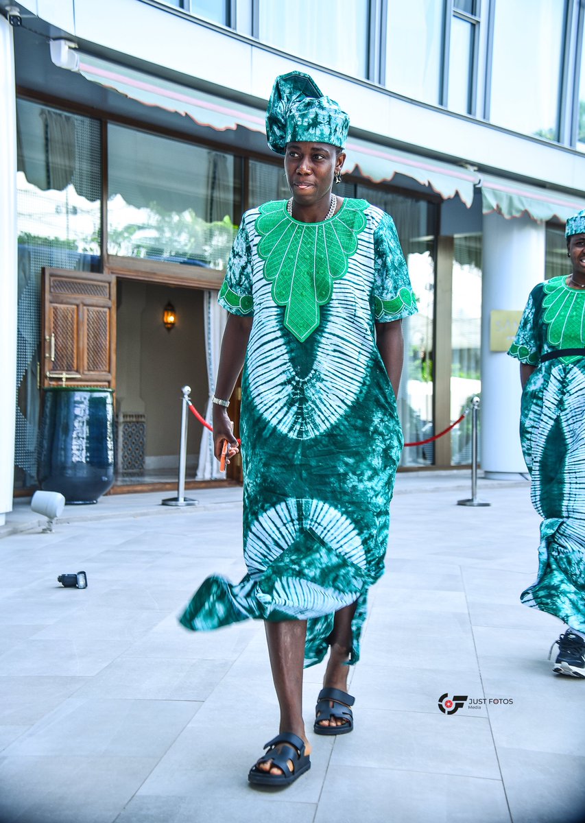 Justinaaniefiok's tweet photo. More than a team a symbol of culture and pride. The Super Falcons arrive in Rabat, looking elegant in Adire.🇳🇬 https://t.co/l2z1wazTwA