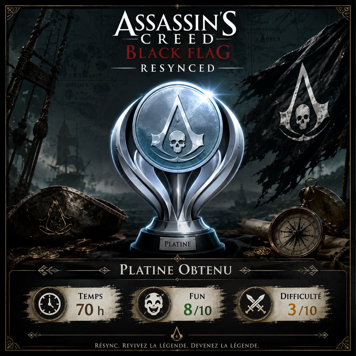 Aka59200's tweet photo. Salut les geek 
Platine N°69
Assassin's Creed black flag resynced

Quel banger, ce jeu ! N'ayant pas fait l'original, celui-ci était parfait pour découvrir l'âge d'or de la piraterie ! L'ambiance visuelle et sonore est dingue. Un Assassin's Creed de plus dans la collection ! https://t.co/IbYSswj79m