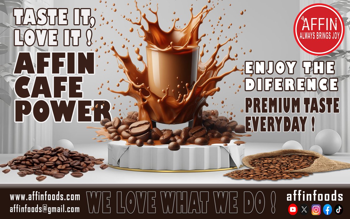 AffinTv's tweet photo. From the first aroma to the last sip, it's all about quality.
#affincoffee #premiumcoffee #freshroast #coffeeexperience #coffeelifestyle https://t.co/9sYzKNxEa3