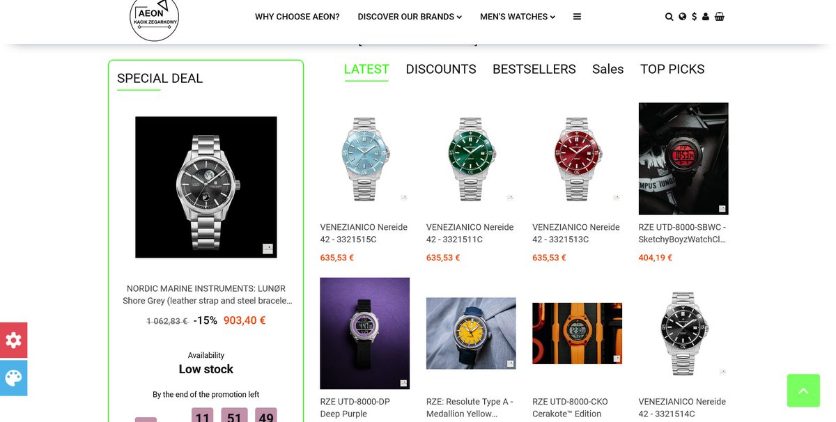 AEONwatchcorner's tweet photo. 🌍⌚ The English version of the Aeon Watch Store is now live!

Discover our carefully selected watches, explore special offers, and shop in English with international delivery options.

Visit us here: https://t.co/1pR4YXYsiT

#AeonWatches #WatchStore #Watches #MicrobrandWatches https://t.co/b1Y19qUGUA