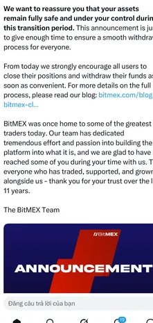Z_2cash's tweet photo. BitMEX is closing after 11 years! 🚨 An end of an era for the crypto pioneer. • Aug 26: Reduce-only mode starts • Sep 23: Official shutdown &amp; auto-liquidation
Withdraw your funds early to avoid fees &amp; delays! #BitMEX #Crypto https://t.co/3tfLrK94Xi