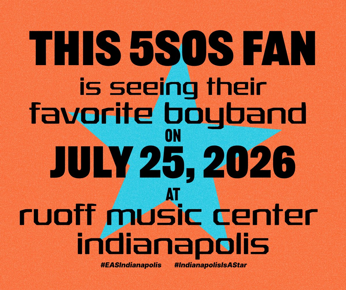 The5SOSYears's tweet photo. Today, Noblesville is a STAR!! 🌟 

Let everyone know you’re seeing your favourite boyband TODAY! 

#EASNoblesville #NoblesvilleIsAStar #EASTour #EveryonesAStarTour https://t.co/AvqadhyASv