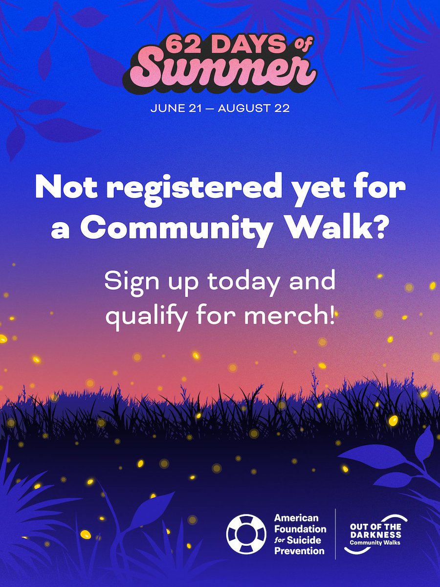 afspnational's tweet photo. We're inviting our #OutOfTheDarkness Community Walkers to take part in a summer-long fundraising challenge that turns small, everyday actions into real-world impact for suicide prevention. 💙☀️

Join us: https://t.co/zF0a4CjqCP https://t.co/mREn5RPXtp
