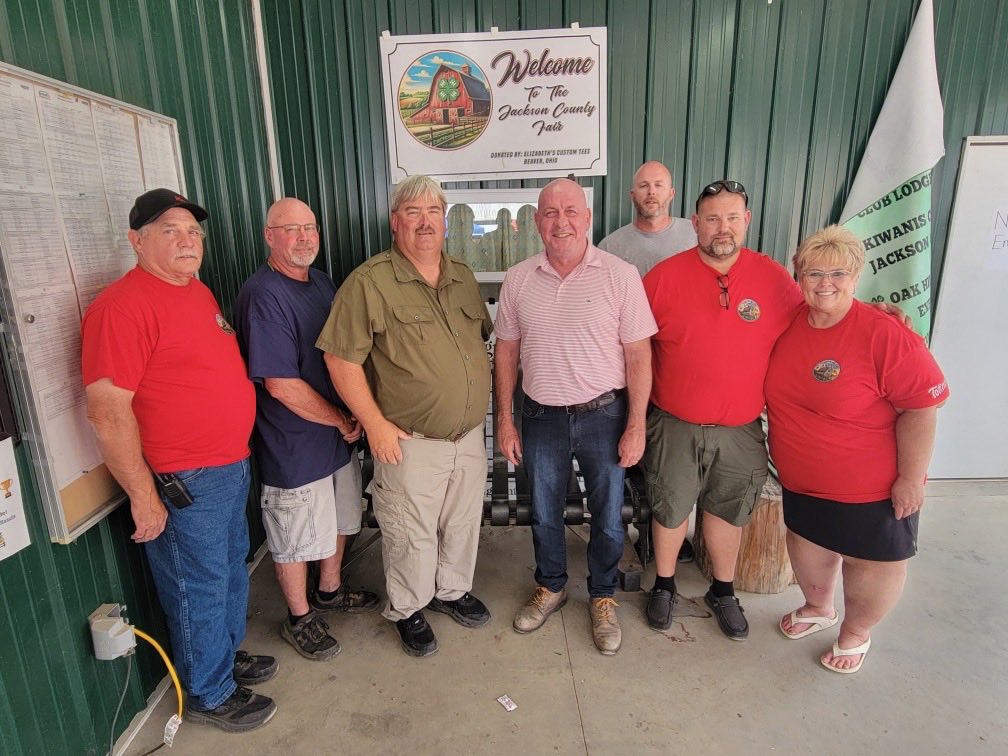 davetaylorOH's tweet photo. Charity and I had a great afternoon at the Jackson County Fair yesterday! I enjoyed meeting and talking with many of the 4H and FFA exhibitors about their projects and how their week went with their livestock! Thank you to the Jackson County Fairboard for your hospitality, and of course Sheriff Frazier for having me join you at the livestock sale! 
#jacksoncountyoh #countyfairfun #davidtaylorforcongress #ohio02

@jacksoncofairoh