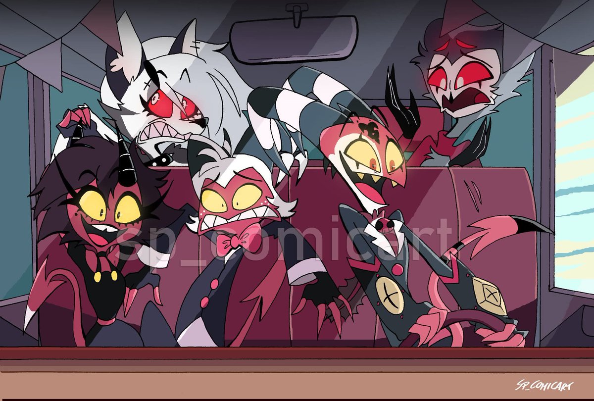 SBSP_fancomic's tweet photo. IMP is racing towards season three! 😁❤️ This fanart of mine is available as a print on my ACGGOODS shop https://t.co/4zTf8Tv0e9 (If anyone ever gets it signed by the VA, please send me a photo!!) #HelluvaBoss‌ #HelluvaBoss‌fanart #fanmerch https://t.co/4hVe4GzeFx