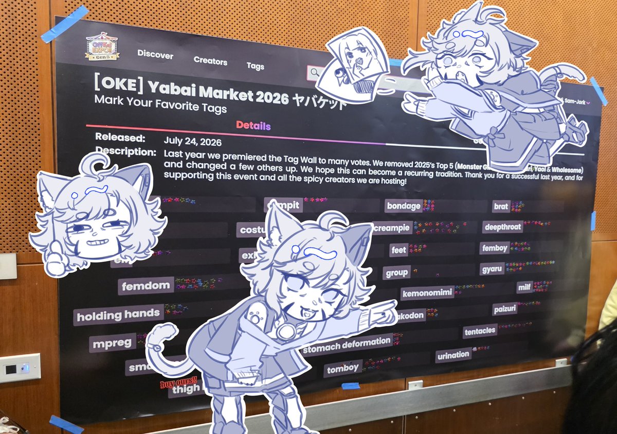 HobocatAttack's tweet photo. Doodlez by @burabin #offkai https://t.co/MiCE9keYSa