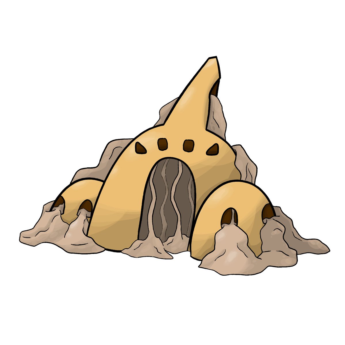 ShinyOotachi's tweet photo. Drew two more of the beta Pokémon, these guys were surely the original Sandygast &amp; Palossand, but the larger one also reminds me of the Ditto evolution due to the body shape &amp; spike on its head. It was a lot of fun interpreting the obscured design elements 😁
#Pokémon #Pokemonart https://t.co/ZTCx9OaTvg