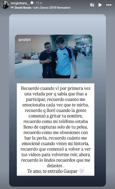tiffargg's tweet photo. Sergio Bara su entrenador recordó a #Gaspi a un año de aquel día. Un gesto que demuestra que el vínculo que construyeron va mucho más allá del boxeo. ❤️🥊 https://t.co/Tm4coNve0l