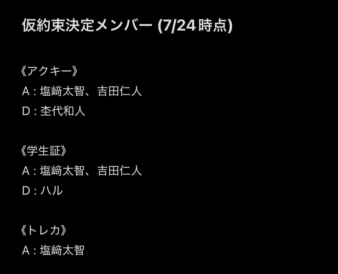 m0526_1024's tweet photo. EBiDAN エビライ グッズ 交換 仮約束
アクキー、トレカ、学生証

求:(A)カイ、(C)山中柔太朗、(D)吉澤要人

⚠️添付画像は仮約束相手が決定しているメンバーです。

当方各1ずつの購入になるので同種交換希望です。
(学生証(C)の購入なし)

条件の合う方、引用元ポストへのコメントをお願いします🙇🏻‍♀️ https://t.co/yqcCGrGJUk