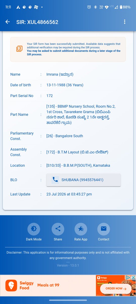 imran46shaikh's tweet photo. @ECISVEEP @DKShivakumar @RLR_BTM @Sowmyareddyr @BlrCityPolice @ceo_karnataka 
BLO intentionally rejecting SIR forms that are correctly mapped to the 2002 electoral roll due to personal bias,despite forms meeting required criteria &amp; threatening us XUL5664016 XUL4866562 XUL5687207 https://t.co/3YGEFBda6F
