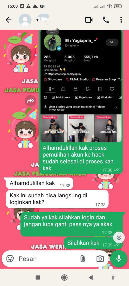 frleurt's tweet photo. jasa pulihkan &amp; balikin✨𖦹⊹౨ৎ⟡

✧˚ balikin akun
- instagram, tiktok, whatsapp, line, facebook, x, gmail, telegram dan lainnya

✧˚ hapus akun
- facebook, tiktok, instagram, line, whatsapp, twitt / x, dan lainnya

and
hack akun, sadap wa, lacak lokasi ?
જ⁀➴♡ wa di bio. ‼️ https://t.co/BYmDCNUWnY