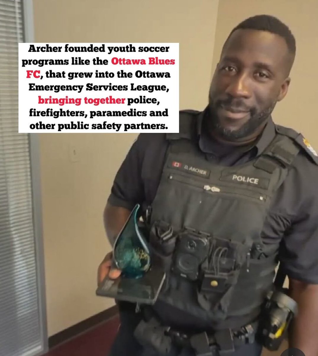 Canadianhti's tweet photo. Congratulations, Archer!

The Canadian Hope Transformation Initiative proudly congratulates Acting Staff Sergeant Devon Archer on receiving the Ontario Man of the Year Award.
Archer has been a strong supporter of our mission. https://t.co/n6XKmr0Fv5