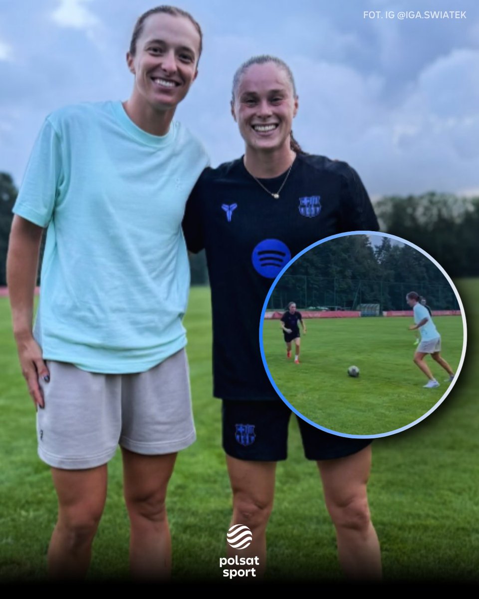 polsatsport's tweet photo. ŚWIĄTEK 🤝 PAJOR
Iga Świątek i Ewa Pajor potrenowały wspólnie na boisku piłkarskim ⚽
#IgaSwiatek #EwaPajor #WTA https://t.co/pOoHkbp4wa