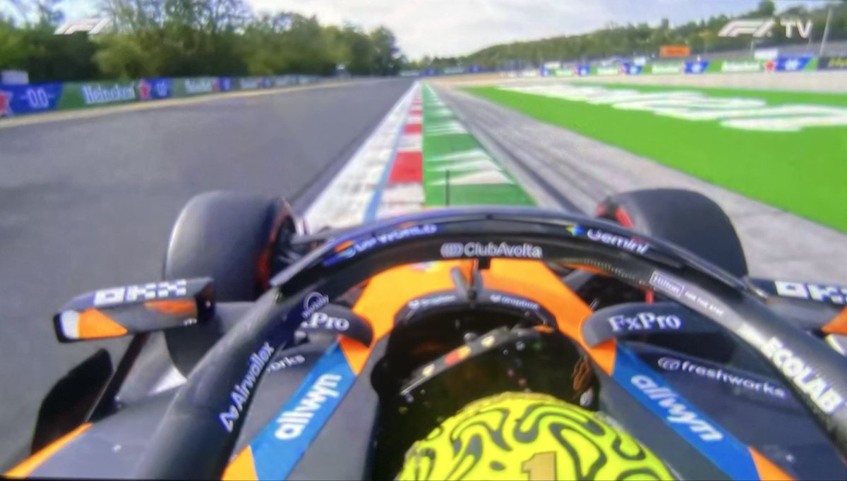 RLedelA's tweet photo. @CxmeronCc Dumb guy question…..  Is this not track limits on Norris’s pole lap? https://t.co/sze5eNZmGl