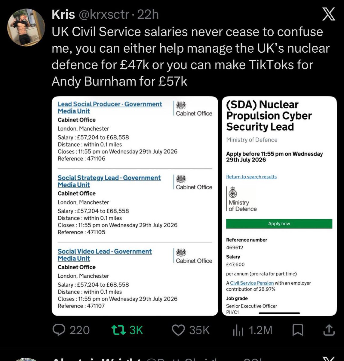 andyben's tweet photo. @joerichlaw Cyber security for the nations nuclear submarine fleet, or making TikTok's for Andy Burnham https://t.co/tZSKb7X4JM
